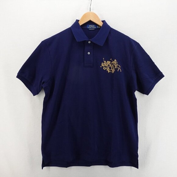 Polo Ralph Lauren Men's Slim Fit Lunar New Year Triple-Pony Polo Shirt Blue XL - Picture 6 of 16